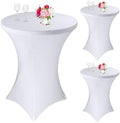 3 Pack Cocktail Spandex Tablecloth 32"x43" Cocktail Table Cover Fitted High Top Round Table for Bar Wedding