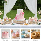 3 Pack Crystal Cake Display Stand with Mirror, 14" 12" 10" Metal Pedestal Gold Round Cake Plate Stand, Dessert, alternate