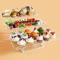 3 Pack Dessert Table Display Set, Acrylic Cupcake Buffet Dessert Risers Stands, Tier Serving Trays Holder for
