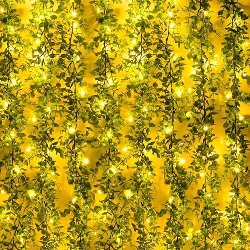 3 Pack Eucalyptus Garland with LED Lights String 18Ft Greenery Garland, alternate view 5