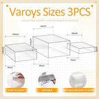 3 Pack Extra Large Acrylic Risers - 14”, 12”, 10” Clear Display Stands with Hollow Bottoms, Cube Buffet Riser, alternate view