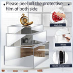 3 Pack Extra Large Acrylic Risers - 14”, 12”, 10” Silver Display Stands with Hollow Bottoms, Cube Buffet Riser, alternate