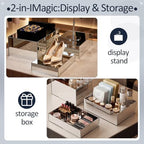 3 Pack Extra Large Acrylic Risers - 14”, 12”, 10” Silver Display Stands with Hollow Bottoms, Cube Buffet Riser, alternate