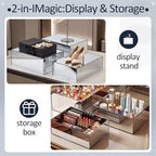 3 Pack Extra Large Acrylic Risers - 15”, 14”, 13” Silver Display Stands with Hollow Bottoms, Cube Buffet Riser, alternate