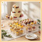 3 Pack Extra Large Acrylic Risers - Display Stands with Hollow Bottoms, Cube Buffet Riser Boxes Nesting for, alternate view 5