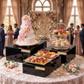 3 Pack Extra Large Black Acrylic Buffet Risers 14” 13” 12” Cubes in Black