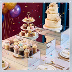 3 Pack Extra Large Silver Acrylic Buffet Risers 14” 13” 12” Cubes in Silver, alternate view 4