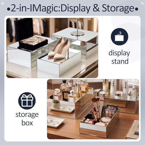3 Pack Extra Large Silver Acrylic Buffet Risers 14” 13” 12” Cubes in Silver, alternate view 5