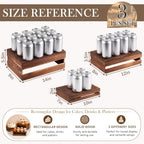 3 Pack Extra Large Wood Buffet Risers with Handle, 14 Inch in brown, alternate view 3