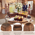 3 Pack Extra Large Wood Buffet Risers with Handle, 14 Inch in brown, alternate view 4