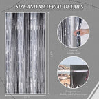 3 Pack Foil Fringe Backdrop - Black&Silver Shiny Tinsel Curtains for Party Decoration/Photo Booth Props, alternate view 3
