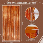 3 Pack Foil Fringe Backdrop - Bronze Shiny Tinsel Curtains for Party Decoration/Photo Booth Props - 3.3x8.2 FT, alternate