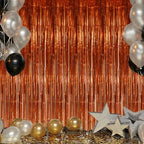 3 Pack Foil Fringe Backdrop - Bronze Shiny Tinsel Curtains for Party Decoration/Photo Booth Props - 3.3x8.2 FT, alternate