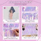 3 Pack Foil Fringe Backdrop - Iridescent Shiny Tinsel Curtains for Party Decoration/Photo Booth Props - 3.3x8.2, alternate