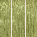 3 Pack Foil Fringe Backdrop - Light Green Shiny Tinsel Curtains for Party Decoration/Photo Booth Props - 3.3x8.2