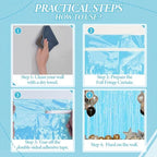 3 Pack Foil Fringe Backdrop - Pastel Blue Shiny Tinsel Curtains for Party Decoration/Photo Booth Props - 3.3x8.2, alternate