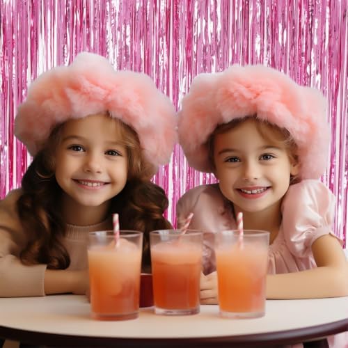 3 Pack Foil Fringe Backdrop - Pink Shiny Tinsel Curtains for Party Decoration/Photo Booth Props - 3.3x8.2 FT, alternate view