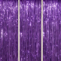 3 Pack Foil Fringe Backdrop - Purple Shiny Tinsel Curtains for Party Decoration/Photo Booth Props - 3.3x8.2 FT