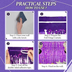 3 Pack Foil Fringe Backdrop - Purple Shiny Tinsel Curtains for Party Decoration/Photo Booth Props - 3.3x8.2 FT, alternate