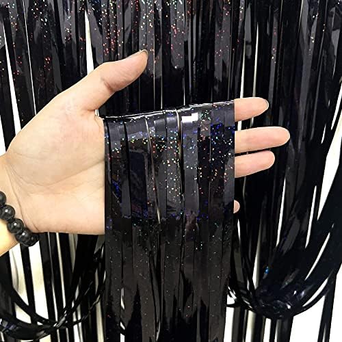 3 Pack Fringe Curtains Party Decorations, Tinsel Backdrop Curtains for Parties, Photo Booth Wedding Graduations