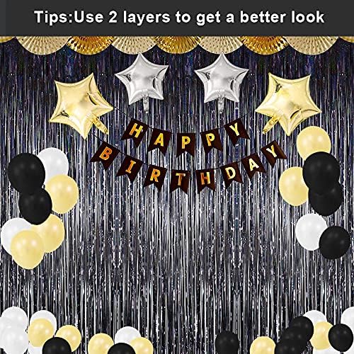 3 Pack Fringe Curtains Party Decorations, Tinsel Backdrop Curtains for Parties, Photo Booth Wedding Graduations, alternate
