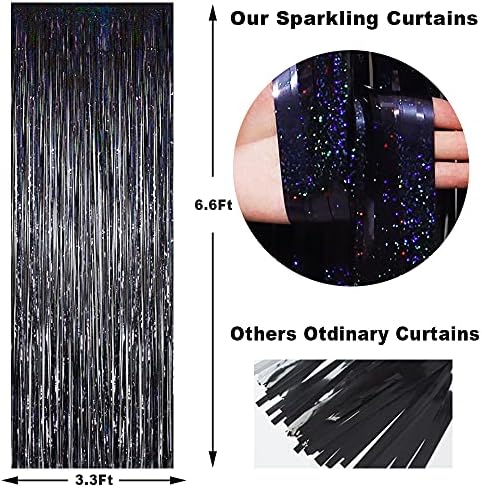 3 Pack Fringe Curtains Party Decorations, Tinsel Backdrop Curtains for Parties, Photo Booth Wedding Graduations, alternate