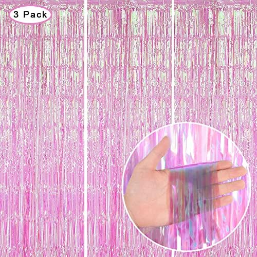 3 Pack Fringe Curtains Party Decorations, Tinsel Backdrop Curtains for Parties, Photo Booth Wedding Graduations, alternate