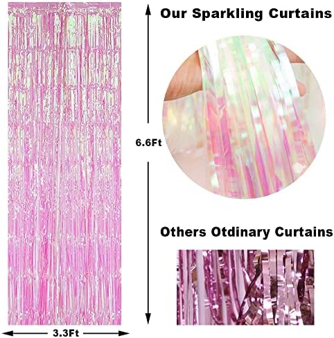 3 Pack Fringe Curtains Party Decorations, Tinsel Backdrop Curtains for Parties, Photo Booth Wedding Graduations, alternate