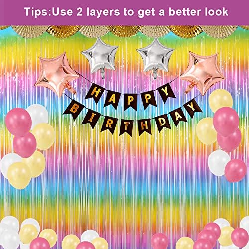 3 Pack Fringe Curtains Party Decorations, Tinsel Backdrop Curtains for Parties, Photo Booth Wedding Graduations, alternate