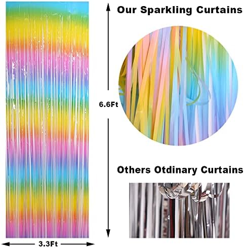3 Pack Fringe Curtains Party Decorations, Tinsel Backdrop Curtains for Parties, Photo Booth Wedding Graduations, alternate