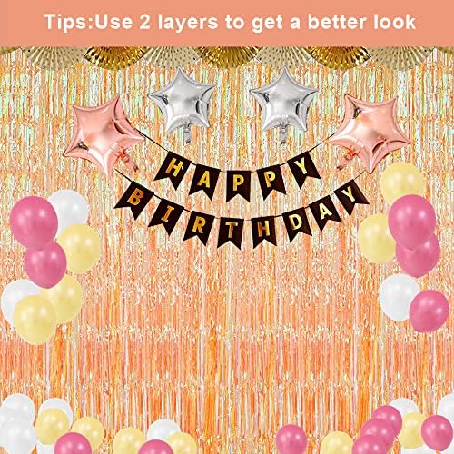 3 Pack Fringe Curtains Party Decorations, Tinsel Backdrop Curtains for Parties, Photo Booth Wedding Graduations, alternate