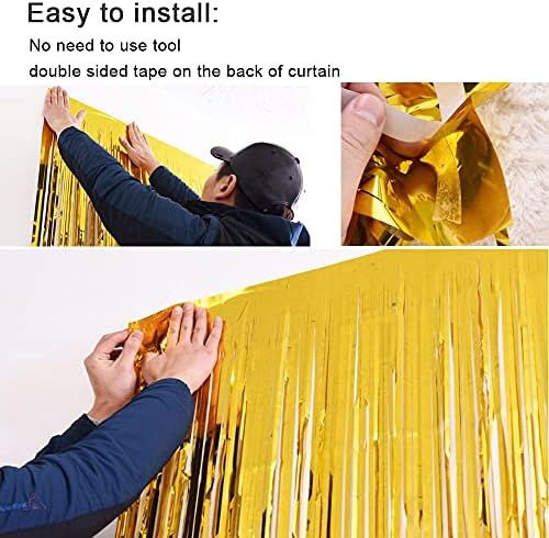 3 Pack Fringe Curtains Party Decorations, Tinsel Backdrop Curtains for Parties, Photo Booth Wedding Graduations, alternate