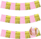 3 Pack Fringe Garland Banner 30ft Wall Tinsel Foil Streamers in Macaron Pink Gold