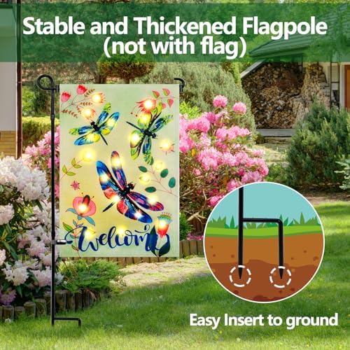 3 Pack Garden Flag Stand Holder Pole, Proof Metal Paint Yard Flag Stand, alternate view 3