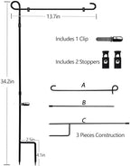 3 Pack Garden Flag Stand Holder Pole, Proof Metal Paint Yard Flag Stand, alternate view 6