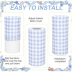 3 Pack Gingham Cylinder Stand Covers for Party Elastic Milk Silk Cylinder Pedestal Covers Wedding Birthday Event, alternate