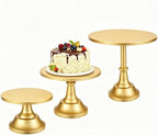 3 Pack Gold Cake Stand, 8 10 12 Inch Tiered Display in Gold