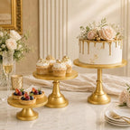 3 Pack Gold Cake Stand, 8 10 12 Inch Tiered Display in Gold, alternate view 2