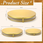 3 Pack Gold Cake Stands 16'' 14'' 12'' Round Metal Cupcake Display Stands Dessert Trays Table Decoration Cookies, alternate