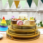 3 Pack Gold Cake Stands 16'' 14'' 12'' Round Metal Cupcake Display Stands Dessert Trays Table Decoration Cookies, alternate