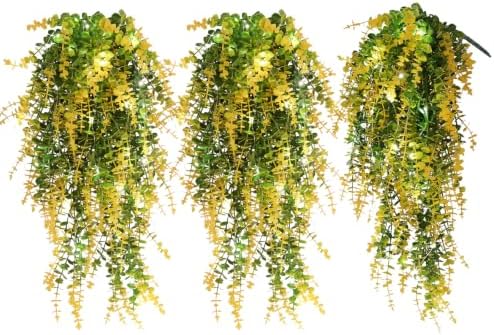 3 Pack Hanging Money Plants Faux Draping Plants Fake Hanging Planta
