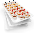 3-Pack Large Melamine Serving Trays Set, 17 x 8.6 in, White in White