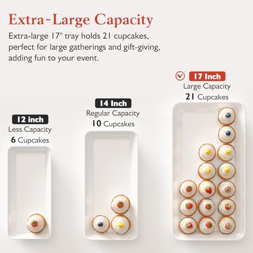 3-Pack Large Melamine Serving Trays Set, 17 x 8.6 in, White in White, alternate view 4