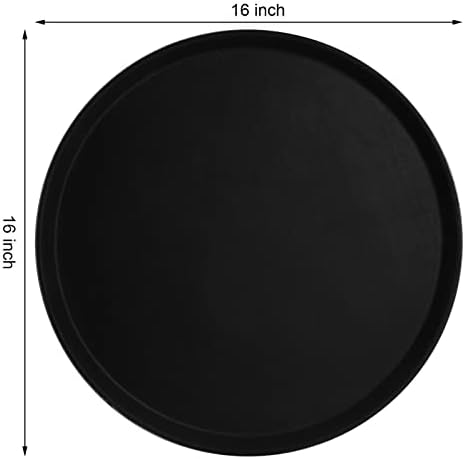 3 Pack Large Restaurant Serving Tray, 16 Inch Plastic Round Server Tray, Non-Skid Bar Drink Trays Cafeteria, alternate view 3