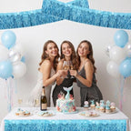 3 Pack Light Blue Wavy Foil Fringe Garland 30ft Tinsel Wall Decor in Wavy Light Blue, alternate view 6