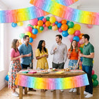 3 Pack Light Macaron Foil Fringe Garland 30ft Wall Tinsel Banner in Light Macaron, alternate view 6