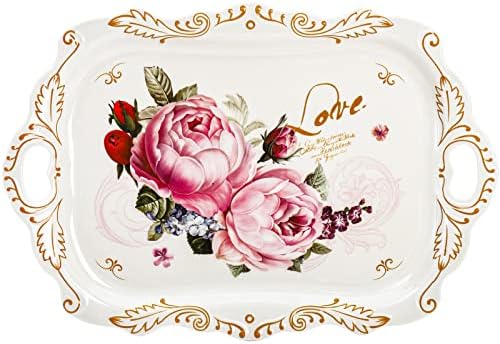 3-Pack Melamine Serving Tray, Stackable Food Tray with Handles for Eating, Unbreakable Large Serving Platter, alternate view
