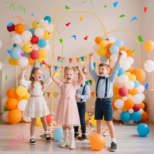 3 Pack Metal Arch Backdrop Stand(6 ft, 5 ft, 4 ft) Balloon Arbor Frame, alternate view 2