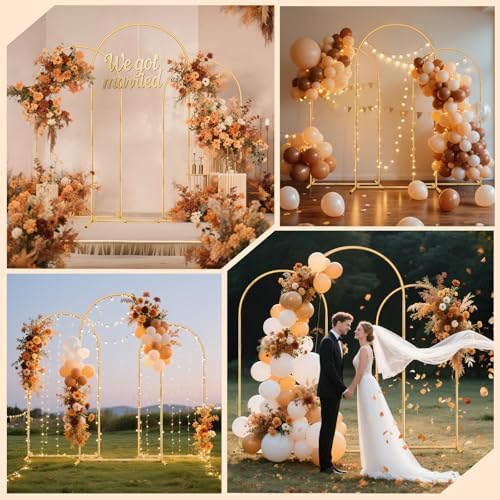 3 Pack Metal Arch Backdrop Stand(6 ft, 5 ft, 4 ft) Balloon Arbor Frame, alternate view 6