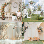 3 Pack Metal Wedding Arch (7.2FT, 6.6FT, 6FT) Backdrop Gold Balloon Stand, alternate view 3